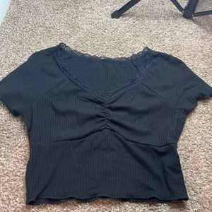Black Lace Crop Top